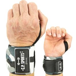 Strongman Wrist Wraps 50 cm, White/Camo  Strongman håndleddslindringer 50 cm Kamo