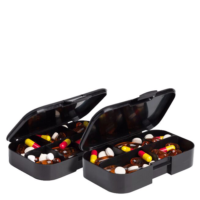 Pill Box Organizer 2-pakning Svart