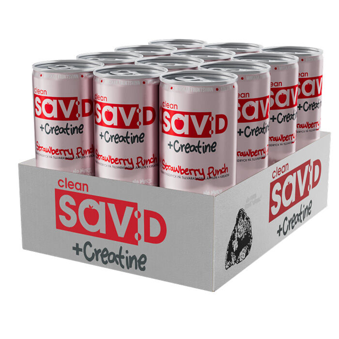 12 x Clean sav:D + Creatine 330 ml Strawberry Punch