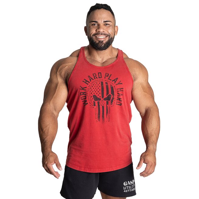 Skull T-back, Acid Chili Red