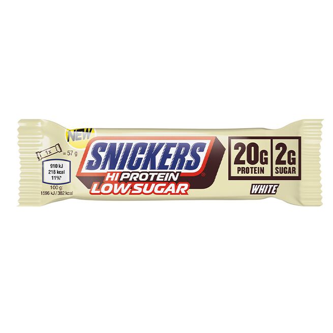 12 x Snickers High Protein Bar Low Sugar 57 g Hvit sjokolade Snickers Milk Chocolate