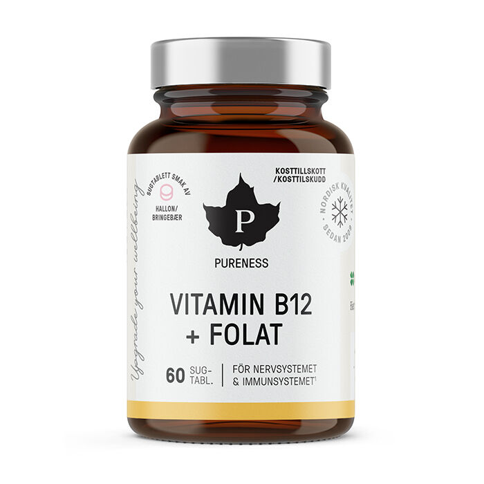 Vitamin B12 Plus Folat Bringeb&aelig;r 60 sugetabletter