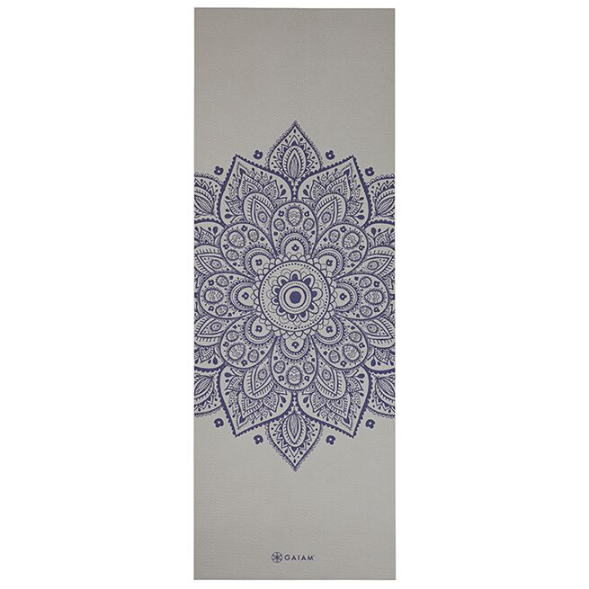 Gaiam Sustained Grey Sundial Flower Yoga Mat 5 mm