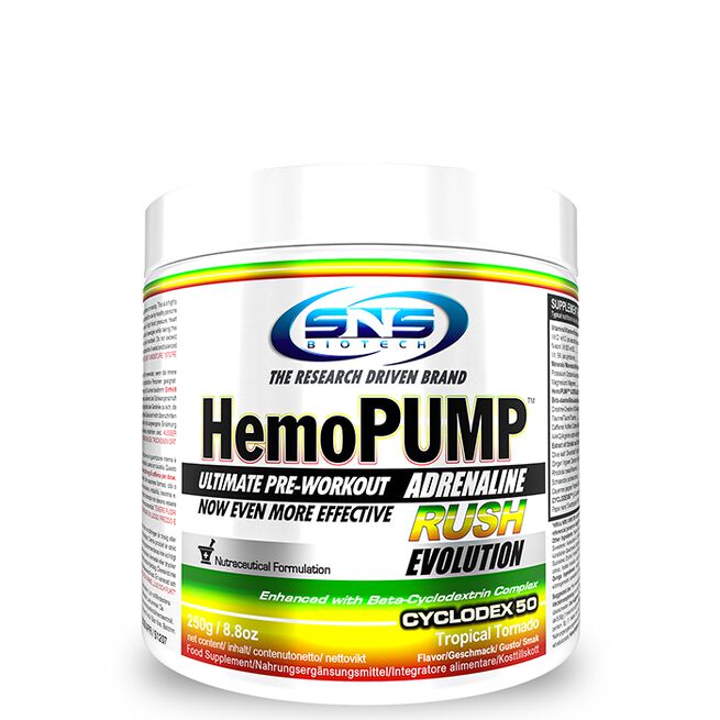 PWO Hemopump Adrenaline Rush 250 g Tropical Tornado