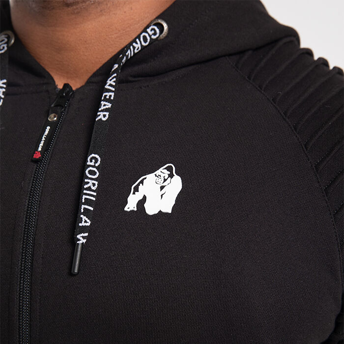 Georgia Zipped Hoodie, Black