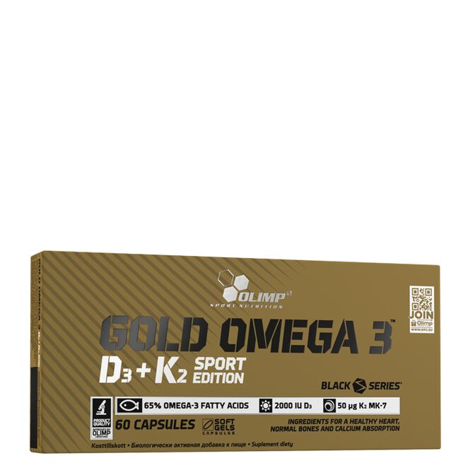 Gold Omega 3 D3+K2 Sport Edition 60 kapsler