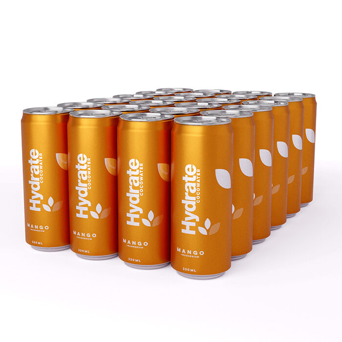 24 x Hydrate Kullsyreholdig Kokosvann Brett 330 ml original