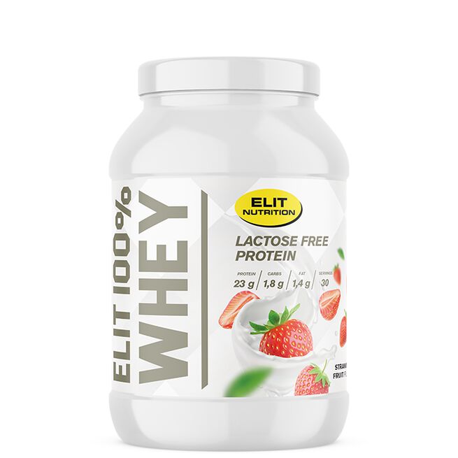 ELIT 100 % Whey Laktosefritt Proteinpulver 900 g Strawberry Fruit