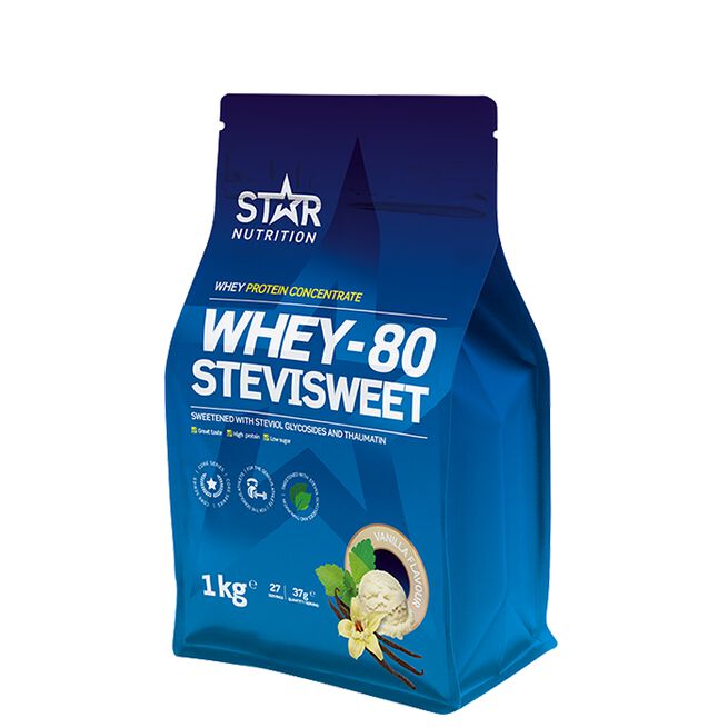 Whey-80 SteviSweet Myseprotein 1 kg Vanilla