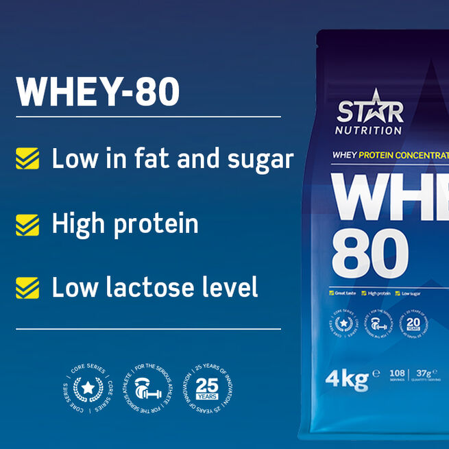 Whey-80 Myseprotein 4 kg Double Rich Chocolate