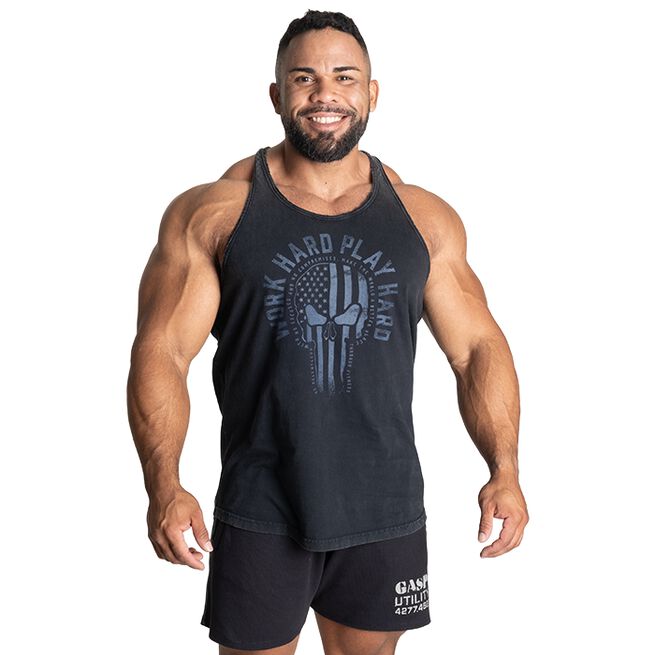 Skull T-back, Acid Washed Black