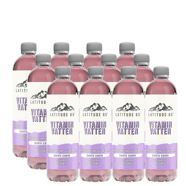 12 x Latitude 65, Vitaminvatten, 500 ml Svarta Vinbär