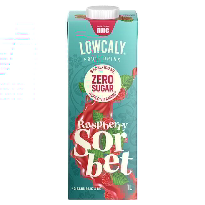 Lowcaly Fruktdrikk 1000 ml Raspberry Sorbet