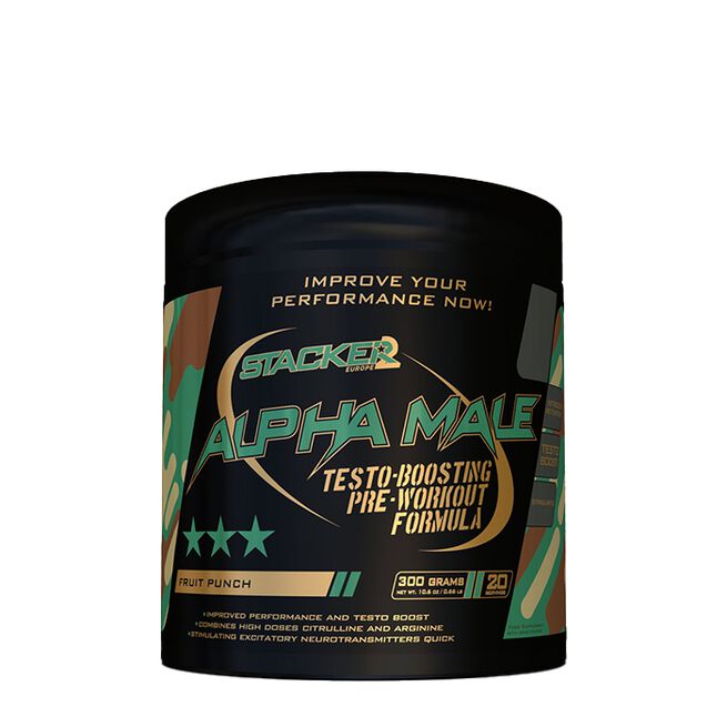 Alpha Male, 300 g, Testo Boosting Pre-Workout Fruit Punch