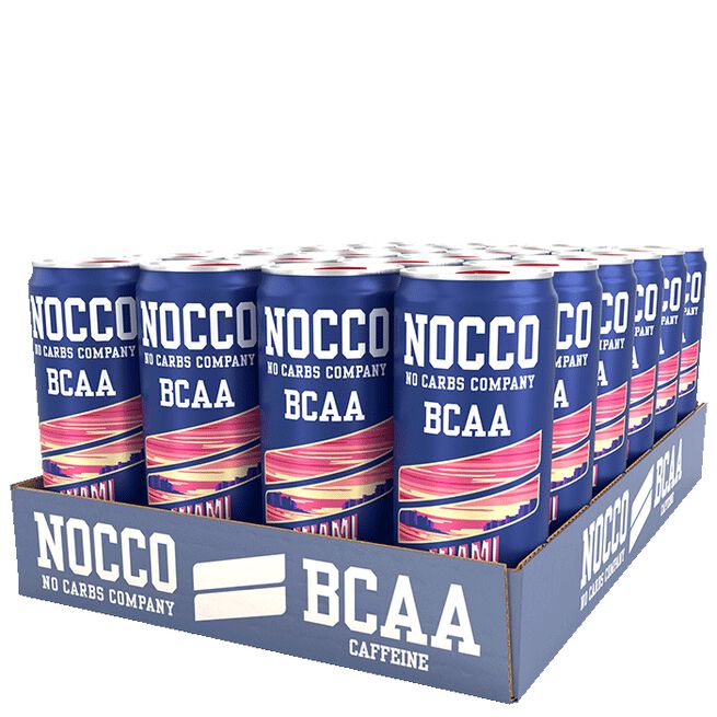 24 x NOCCO BCAA, 330 ml, Miami Strawberry 