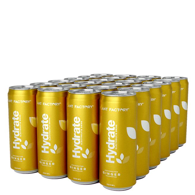 24 x Hydrate Kullsyreholdig Kokosvann Brett 330 ml Ginger