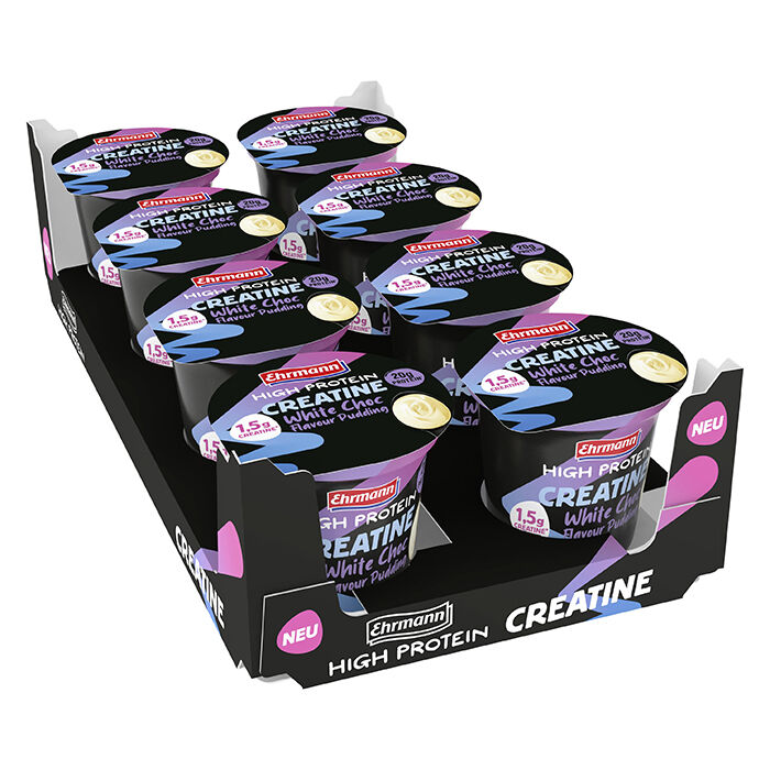 8 x Ehrmann High Protein Creatine Pudding 230 g White Chocolate