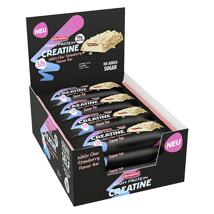 12 x Ehrmann High Protein Creatine Bar 60 g White Choc Strawberry