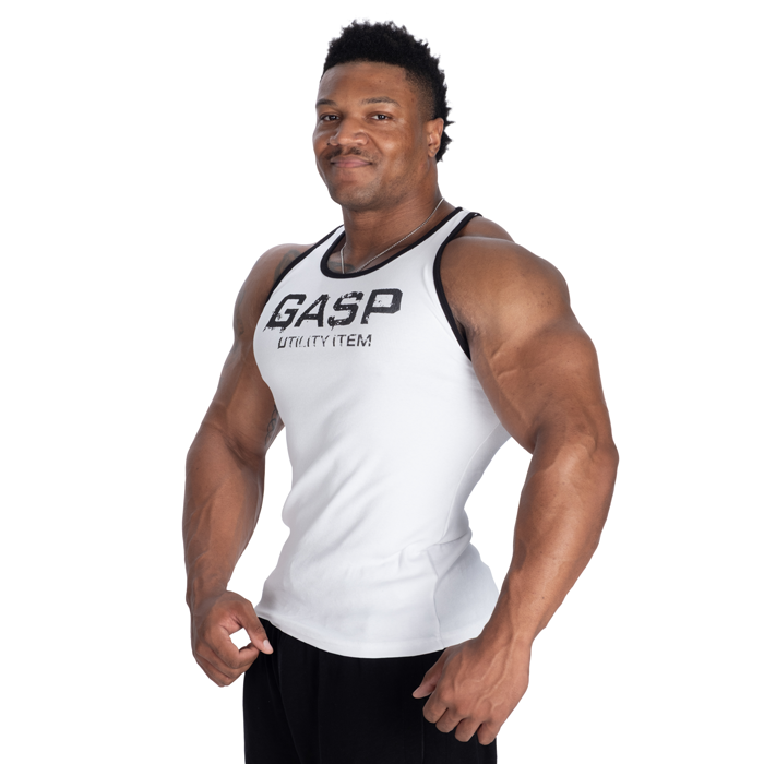 Ribbed T-Back Singlet Hvit