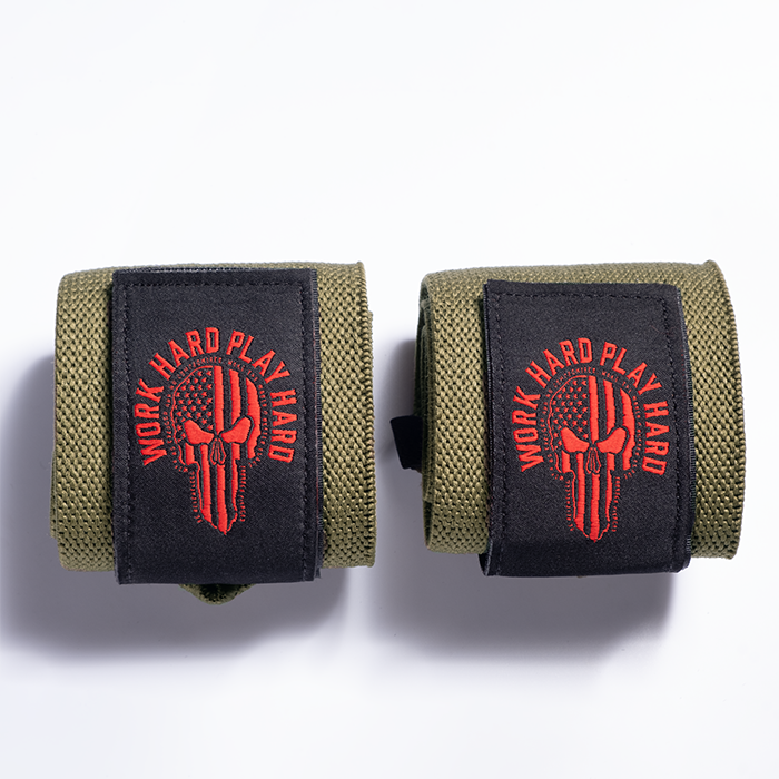 Hardcore Wrist Wraps 18 inch, Green/Red