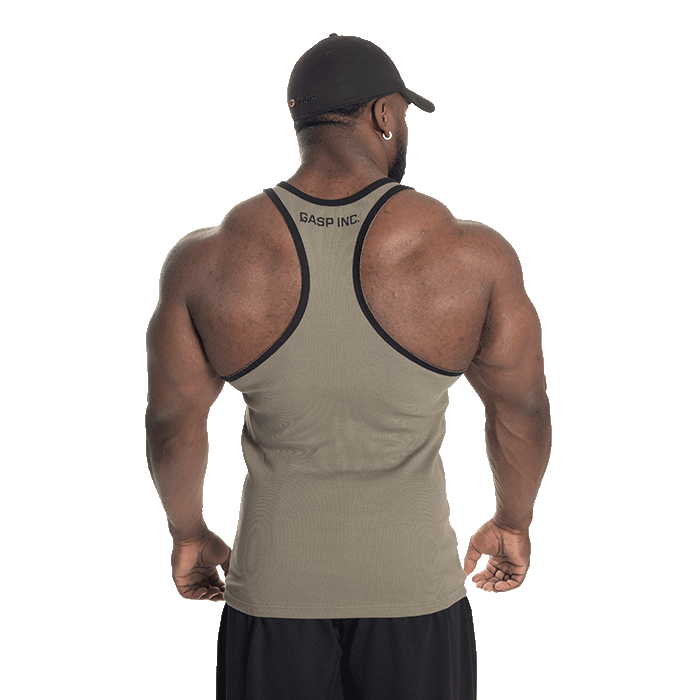 Ribbed T-back, Washed Green