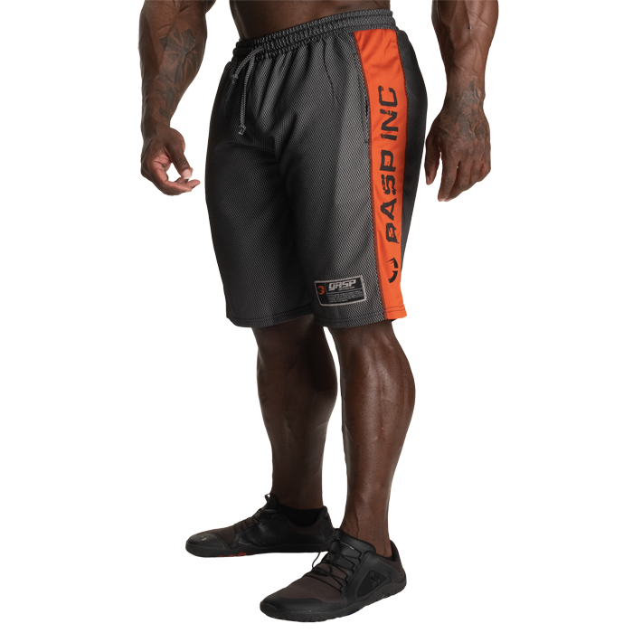 No1 Mesh Shorts Svart Oransje