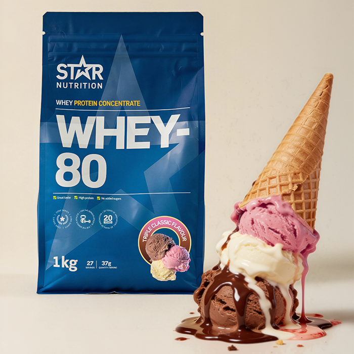 Whey-80 Myseprotein 1 kg Triple Classic Ice Cream Limited Edition