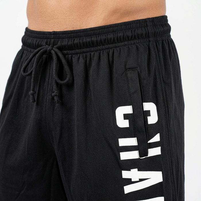 Chained Mesh Shorts Svart Hvit