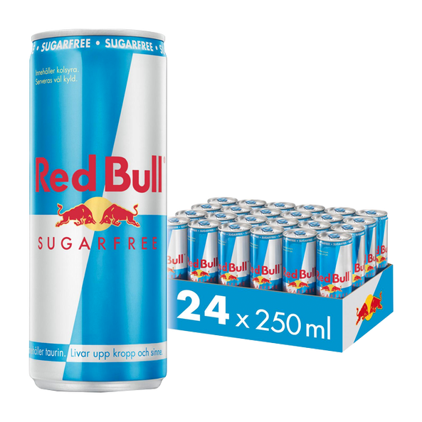 24 stk Red Bull Energidrikk Flaske Sukkerfri 250 ml