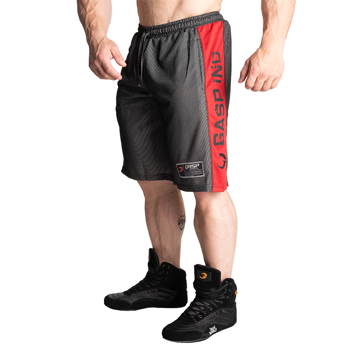 No1 Mesh Shorts, Black/Red