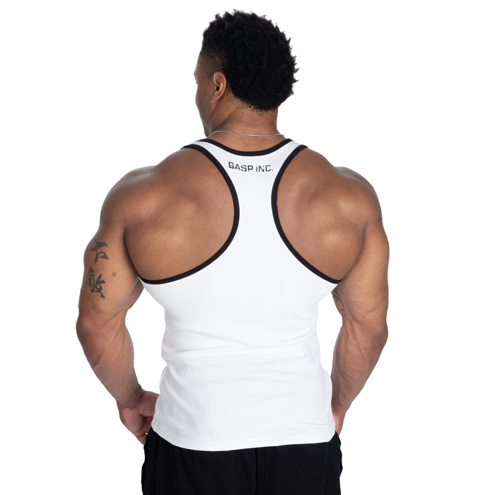 Ribbed T-Back Singlet Hvit