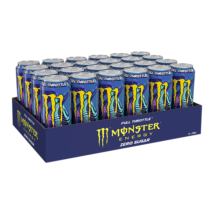 24 x Monster Energy 50 cl Zero Sugar 2 kr pant Full Throttle Zero Sugar
