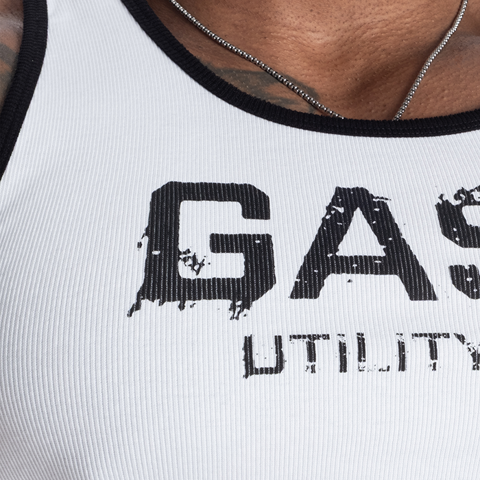 Ribbed T-Back Singlet Hvit
