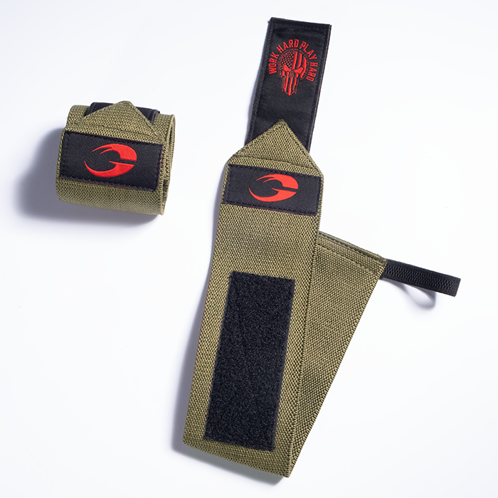 Hardcore Wrist Wraps 18 inch, Green/Red