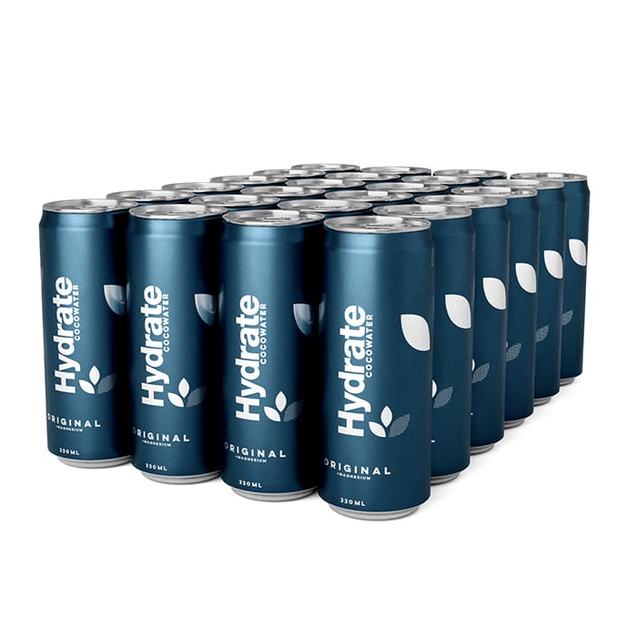 24 x Hydrate Kullsyreholdig Kokosvann Brett 330 ml original