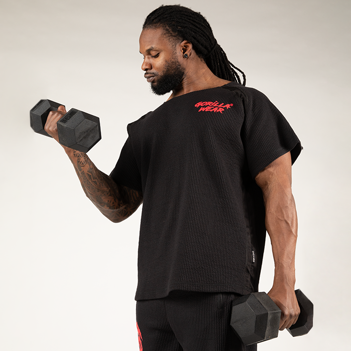 Augustine Old School Work Out Top, Black/Red