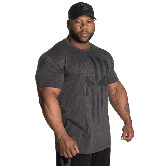Skull Standard Tee, Dark Grey Melange