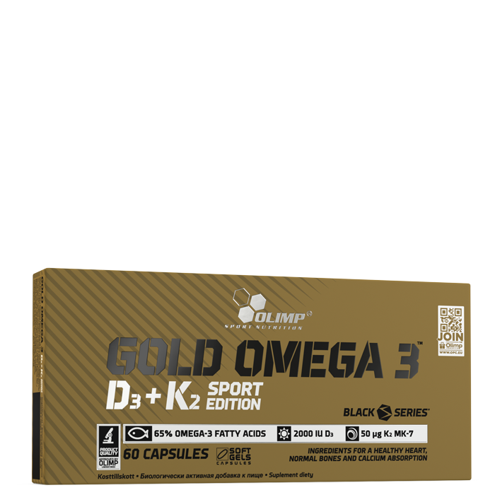 Gold Omega 3 D3+K2 Sport Edition 60 kapsler