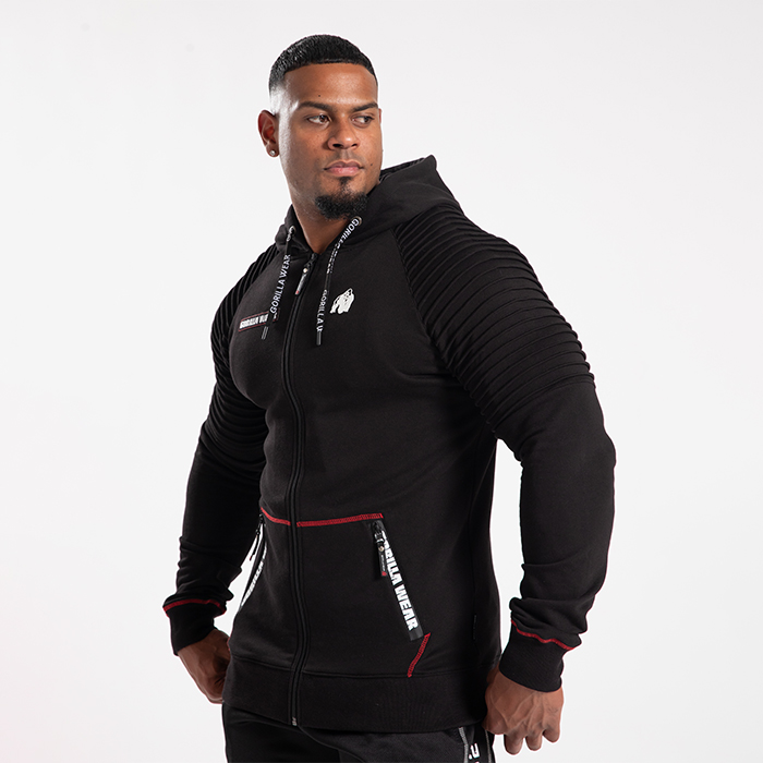 Georgia Zipped Hoodie, Black