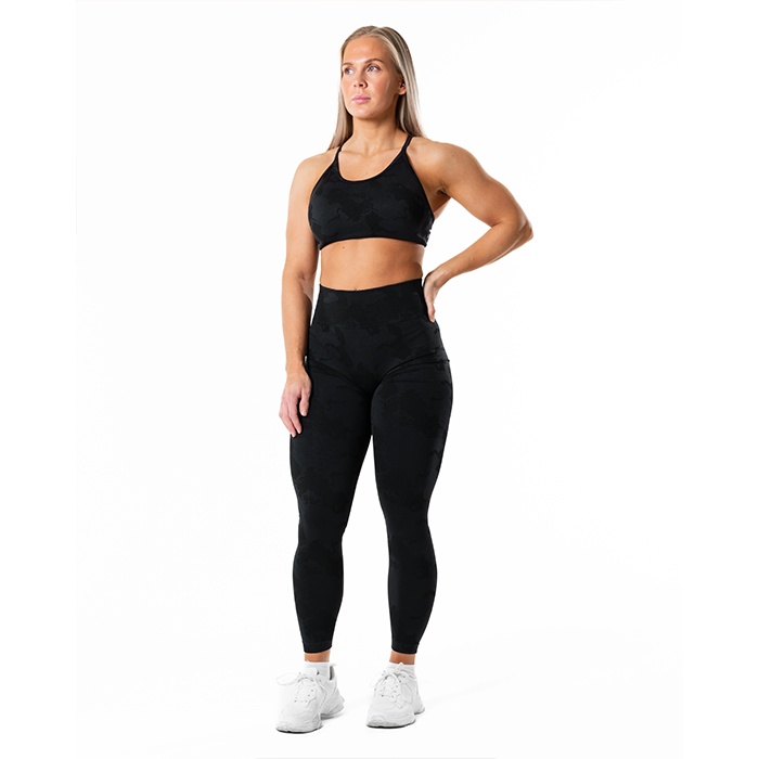 Prime Seamless Camo Sport-bh Svart