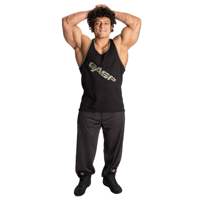 Vintage T-Back Singlet Svart Gr&oslash;nn