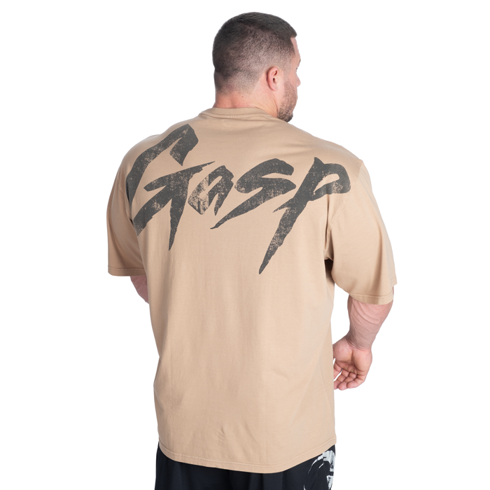 Washed T-skjorte Beige