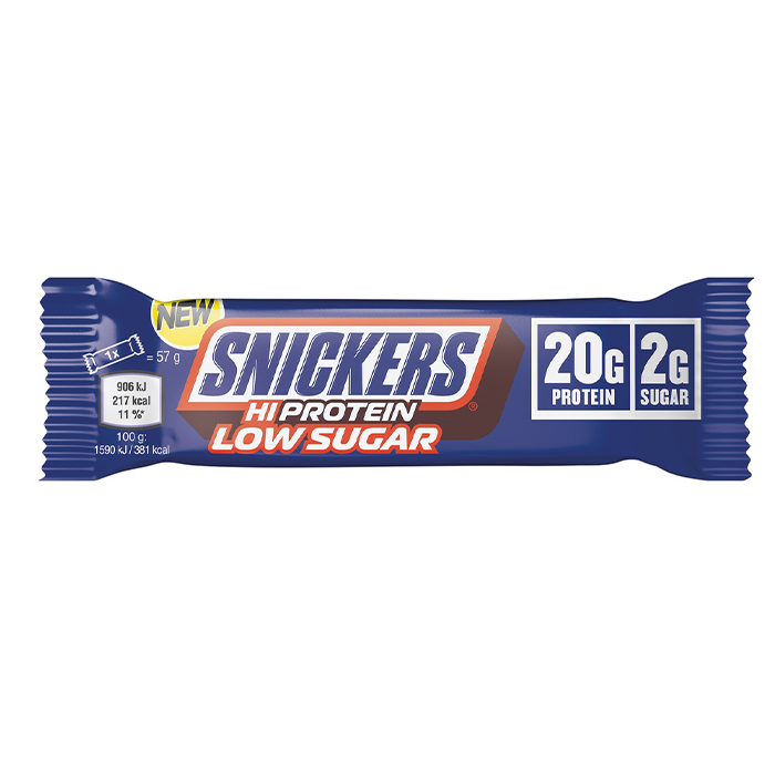 12 x Snickers High Protein Bar Low Sugar 57 g Melkesjokolade Snickers Milk Chocolate