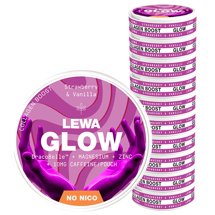 10 x LEWA Functional NoNico GLOW Jordb&aelig;r/Vanilje GLOW Strawberry/Vanilla